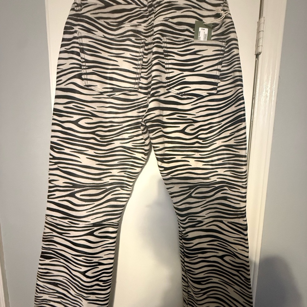 Men's Zebra Patterned Pants - Black and White